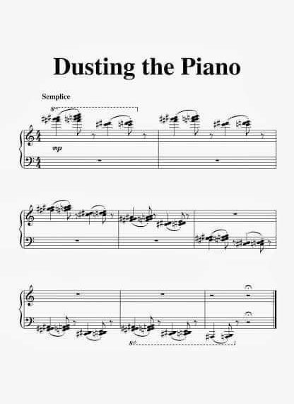 dusting the piano