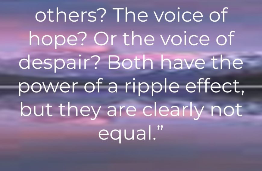 what voice do we want to be for others (Think About It)