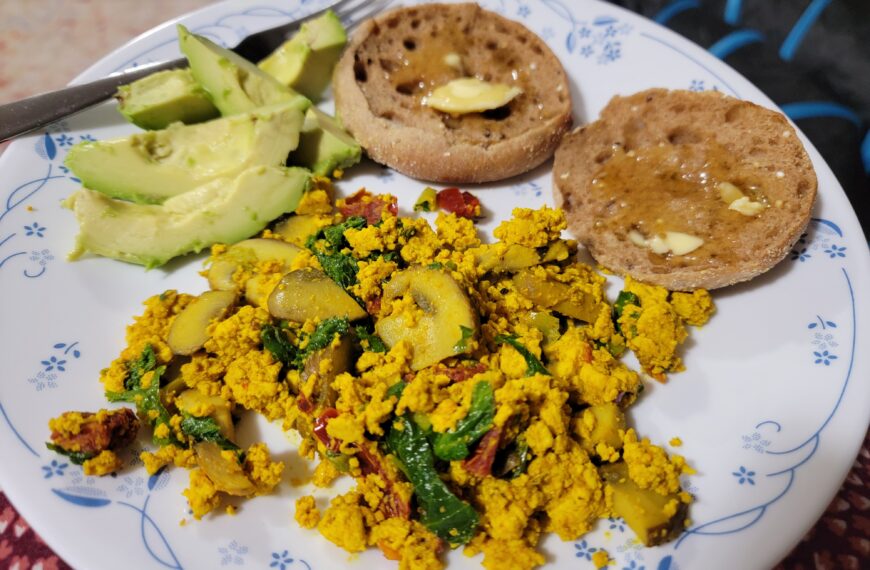 Turmeric & Mustard Greens Tofu Scramble